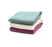 VmG-Store Lot de 3 tissus en mousseline de 0,5 m x 1,35 m - Double Gauze - 100 % coton - Tex Standard 100 (Lot de 3 pièces de 0,5 m, lot 19)