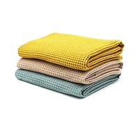 VmG-Store Lot de 3 tissus nid d'abeille, chacun 0,5 m x 1,5 m, tissu gaufré 100 % coton, Oeko-Tex 100 (Set15, lot de 3)