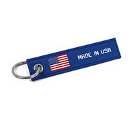 VmG-Store MADE IN Jet Tag Porte-clés 105x25mm drapeaux de pays en matériau robuste et solide enroulé avec des drapeaux de pays élégants S141 (USA)