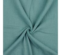 VmG-Store Mousseline double gaze 61 couleurs au mètre Tissu Tex 100 uni (50 x 135 cm) (017 I Vert)
