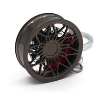 VmG-Store Porte-clés jante massive miniature pour porte-clés de voiture avec porte-clés de voiture - Accessoire de voiture, noir chromé, Miniatur