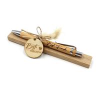 VmG-Store Stylo à bille en bois - Idée cadeau pour la fête des mères, la fête des pères, un anniversaire, un papa, une grand-mère et un grand-père, un collègue de travail, petite amie, ami (Sans nom