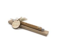 VmG-Store Stylo à bille en bois - Idée cadeau pour la fête des mères, la fête des pères, un anniversaire, un papa, une grand-mère et un grand-père, un collègue de travail, petite amie, ami - Avec nom