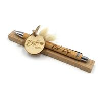 VmG-Store Stylo à bille en bois - Idée cadeau pour la fête des mères, la fête des pères, un anniversaire, un papa, une grand-mère et un grand-père, un collègue de travail, une petite amie, un ami