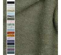 VmG-Store Tissu en éponge vendu au mètre - 15 couleurs pour la couture - Peignoir en éponge - Largeur 145 cm (038 - Taupe)