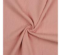 VmG-Store Tissu en mousseline double gaze 61 couleurs au mètre Tex 100 uni (50 x 135 cm) (007 I vieux rose)