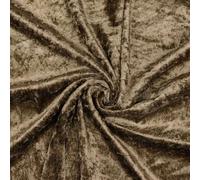 VmG-Store Tissu en velours écrasé - 2 m x 145 cm - À coudre - PAS vendu au mètre - Velours stretch brillant - Pour rideaux, stores, scène, costume, robe, vêtements, nappe, tissu décoratif (030 marron