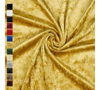 VmG-Store Tissu en velours écrasé au mètre - Velours stretch brillant - 0,5 m x 145 cm de large - Pour rideaux, scène, costume, robe, vêtement, tissu décoratif, à coudre et décorer (011 doré)