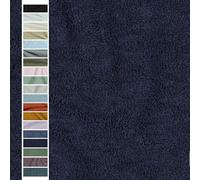 VmG-Store Tissu éponge au mètre, 15 couleurs à coudre, en éponge, 145 cm de large (056 I Navy)