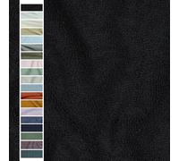 VmG-Store - Tissu éponge au mètre - 15 couleurs - Pour la couture - 145 cm de large (001 I noir)