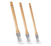 VMINOG Lot de 3 Pinceaux Rond Professionnnels Pinceaux Peinture Mur Brosse Ronde en Bois Poils Fibres Synthétiques, Pinceau Pouce à Rechampir pour Émaux,Teinture, Apprêts, Vernis (15mm, 18mm, 21mm)
