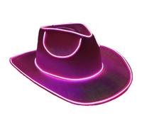 Vmiorzq Chapeau Lumineux À LED, Chapeau De Ranch Néon, Chapeaues De Cowboy Lumineux, Chapeaues LED Qui Brille Dans Le Noir, Cowboy De Fête À Piles