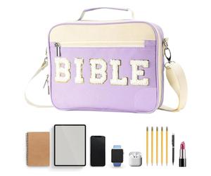 Vmiorzq Housse de Protection pour Bible - Sac À Main Avec Sangle Ajustable | Pochette de Transport pour Écritures Sacrées | pour Pasteurs d'Église Chrétiens Réunion de Prière Voyage Missionnaire Culte