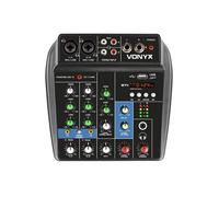 VMM100 Table de mixage DJ 4 canaux - Avec récepteur Bluetooth, affichage LED, lecteur USB, entrées micros