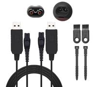 Vmoomax 15 V USB Cable Chargeur, 2 câbles Compatible avec Philips HQ8505, Norelco Oneblade séries 3000, 5000, 7000, 9000, QP6510, QP6620, MG5750 et MG7790
