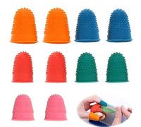 Vmoomax Dés À Coudre En Caoutchouc, 10 De Protège-doigts Antidérapants Pour Guitare En 5 Couleurs, Capuchons Pour Les Travaux Administratifs