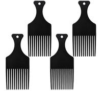 Vmoomax Lot de 4 peignes afro à dents larges, en plastique, pour cheveux bouclés, crépus et épais, antistatique, pour hommes et femmes, outil de coiffage et de soin pour cheveux mouillés.
