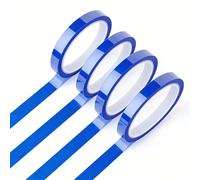 Vmoomax Ruban Chauffant, 4PCS 10mm x 33m Bleu Protection contre la chaleur, Adhesif Haute Temperature Scotch Thermique pour Sublimation Transfert Imprimante 3D Électronique Circuits Imprimés