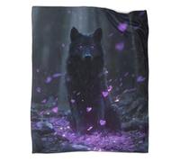 VMPLOKIJH Loup Couvertures en Flanelle Microfibre Couvertures Impression 3D Couverture Polaire pour Enfant Adulte 50x60inch(127x152cm)