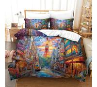 VMPLOKIJH Tour de Tokyo Housse De Couette 3 PiècesEnsemble De Literie avec Microfibre Douce Et Respirante Single（140x200cm）