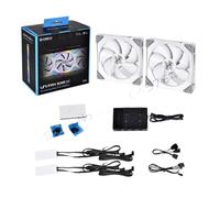 VmugDVoqb Ventilateur 140MM 5V ARGB contrôle PWM sans câble UNI Ventilateur SL140 V1 Ordinateur modulaire radiateur de Refroidissement par Eau Noir Blanc 2 pièces Compatible avec(White 2 Fans kit)