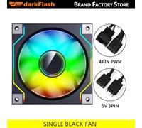 VmugDVoqb Ventilateur de boîtier PC 120mm avec ARGB 4PIN PWM 5V 3PIN Ventilateur de Refroidissement Silencieux Compatible avec la Conception Darkflash DM20 Infinity Spiegel(DM20 Black)