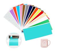 VMUTGA 15 Pièces Vinyle Adhésif Permanent pour Cricut Joy, 14 x 30,5cm Smart Vinyle Adhesif Film de Traceur en Vinyle avec 3 Feuilles Film Transfert Vinyle pour Bricolage DéCoration Artisanale