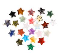 VMUTGA 24 Pièces Pierres de Cristal, Naturelles en Forme de Étoile Pierres Précieuses Colorées Quartz Rose Améthyste Obsidienne Ensemble de Cristaux et de Pierres pour la Méditation et Décorations