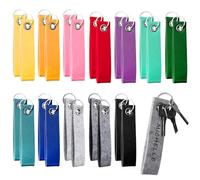VMUTGA 24 Pièces Porte-Clés en Feutre, Porte-Clés en Feutre Coloré avec Anneau en Acier Inoxydable Porte Clé Personnalisé Inscriptibles Pendentif en Feutre pour Bricolage Décoration Artisanat(13*3cm)