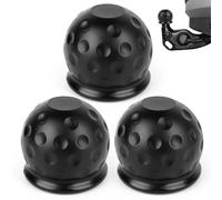 VMUTGA 3 Pièces Cache Boule Attelage, Housse de Protection en Caoutchouc, Protecteur de Boule D'attelage de Voiture, pour Boule de Remorquage de Voiture (Noir)