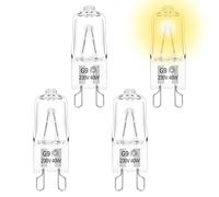 VMUTGA 4 Pièces Ampoule Halogène G9 Four 40W 230V, Résistance à la chaleur 300°C Haute Luminosité Lampe de Four, Blanc Chaud 2700K Lampe Halogène G9 pour Four, Micro-ondes, Lustre