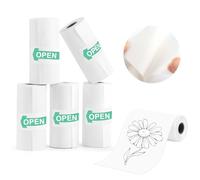 VMUTGA 5 Rouleaux Papier Thermique, Transparent Papier D’Imprimante Papier Autocollant Imprimable Appareil Photo Impression Papier pour Appareil Photo Enfant Mini Imprimante Mobile (55mm*25mm*3M)