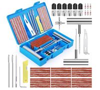 VMUTGA 58 Pièces Kit de Réparation de Pneus, Outils de Réparation de Pneus de Voiture Kit Meche Pneu Crevaison Voiture Kit Réparation Pneu pour Voitures, Motos, Tracteurs, VTT, Camions, Camping-Cars