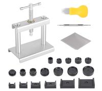 VMUTGA Presse de Boîtier Montre, Outil de Réparation de Montre avec 18 matrices, Presseur de Boîtier De Montre pour La Fermeture du Boîtier et Le Changement de La Pile