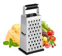 VMUTGA Râpe Carrée, Râpe à Fromage en Acier Inoxydable, Râpe Manuelle/Rabot/Broyeur - 4 Surfaces de Râpage, Gadgets Pratiques pour la Cuisine