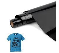 VMUTGA Rouleau Vinyle Thermocollant Noir pour Tissus, 30cm x 400cm pour Vêtements, Bonnets, Pantalons, Autres Tissus