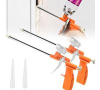 Vmxlso 2 Pièces Pistolet Mousse Polyurethane, Professionnel Pistolet Mousse Expansive en Métal, Pistolet pour Mousse Expansive avec Poignée Ergonomique, Pistolet a Mousse Polyurethane pour Scellement