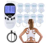 Vmxlso Electrostimulateur Musculaire, Electrostimulateur Anti Douleur de Canaux Double, Appareil TENS Anti Douleur avec 6 Modes et 8 Electrodes, Electrostimulateur TENS pour Soulagement de Doule