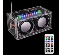Vmxlso Kit électronique de radio FM à faire soi-même, kit d'entraînement à souder, haut-parleur Bluetooth avec LED, télécommande, kits de projets de soudure, kits de projets électroniques pour