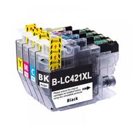 VMZSYYXXJ Cartouche d'encre LC421XL, Lot de 4, Compatible avec DCP J1050DW J1140DW MFC J1010DW