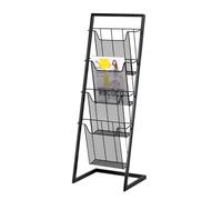 vN5bH1wD Porte-revues Porte-revues sur pied Présentoir de brochures littérature Support journaux avec 4 poches for expositions produits, foires et salons(Noir)