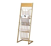 vN5bH1wD Porte-revues Présentoir de brochures à 4 niveaux, support magazines littérature sur pied, présentoir journaux for expositions produits, salons foires(Gold)