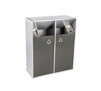vN5bH1wD Poubelle extérieure Poubelle d'extérieur 38L/80L, poubelle carrée en métal bicolore à double baril, poubelles commerciales domestiques modernes (avec cendrier)(Moyen)