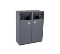 vN5bH1wD Poubelle extérieure Poubelle d'extérieur 38L/80L, poubelle carrée en métal gris à double baril, commerciale domestique moderne (avec cendrier)(Grand)