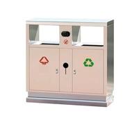 vN5bH1wD Poubelle extérieure Poubelle en acier inoxydable, poubelle à Double for les lieux publics commerciaux extérieurs