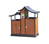 vN5bH1wD Poubelle extérieure Poubelles de tri en bois d'imitation créativité chinoise, poubelles métal for parcs et zones panoramiques
