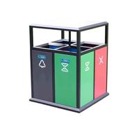 vN5bH1wD Poubelle extérieure Quatre poubelles classées for zone publique en acier galvanisé, poubelle métallique