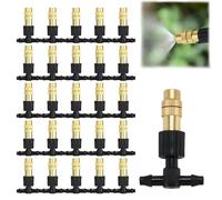 Vnakrny Kit d'accessoires pour nettoyeur haute pression en laiton 50/100 pièces avec joint en T de 0,6 cm pour brumisation de jardin et nettoyeur haute pression (50 pièces)