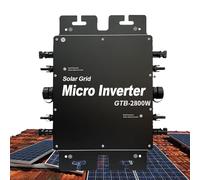 VNATWGOO Micro-Onduleur Solaire Mppt 24 V, 48 V, 60 V vers 110 V, 220 V, 2000 W, 2400 W, 2800 W 2800W-Black