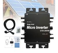 VNATWGOO Onduleur Solaire Mppt 2000 W, 2400 W Onduleur 2800 W, DC 24 V-60 V vers AC 120/230 V, Connecté Au RéSeau 2400W-Black